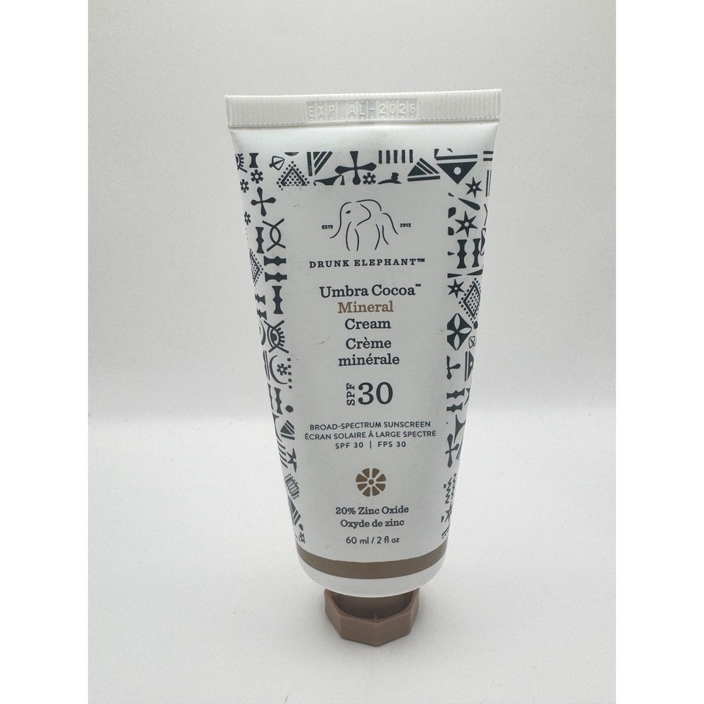 Drunk Elephant Umbra Cocoa Mineral Cream SPF 30 Tinted Sunscreen 2oz NEW